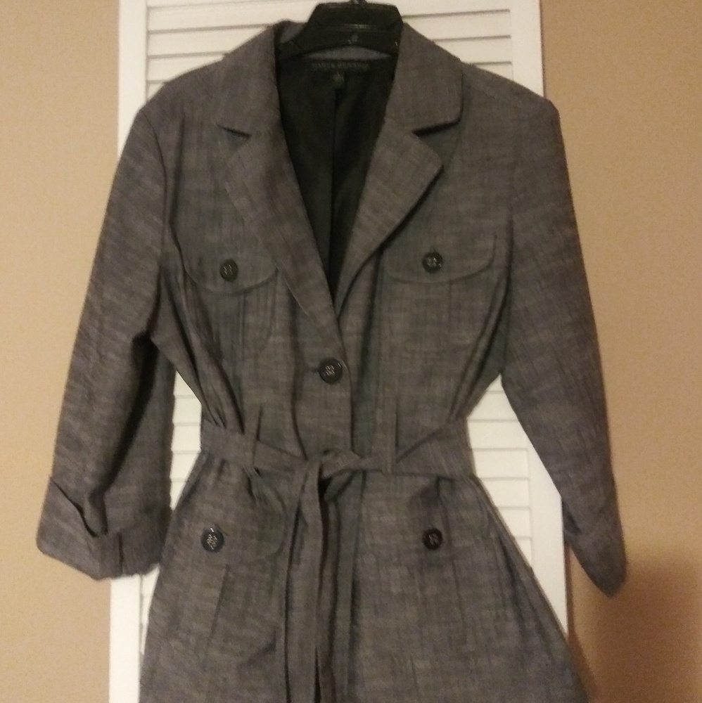 3/4 sleeves. Belted Classic Jacket
